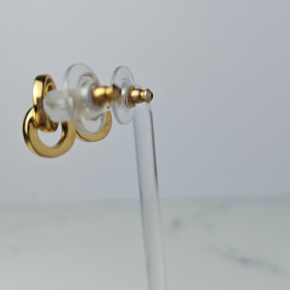 Kate Spade Marked Double Circle Stud Gold Earrings - Picture 4 of 8